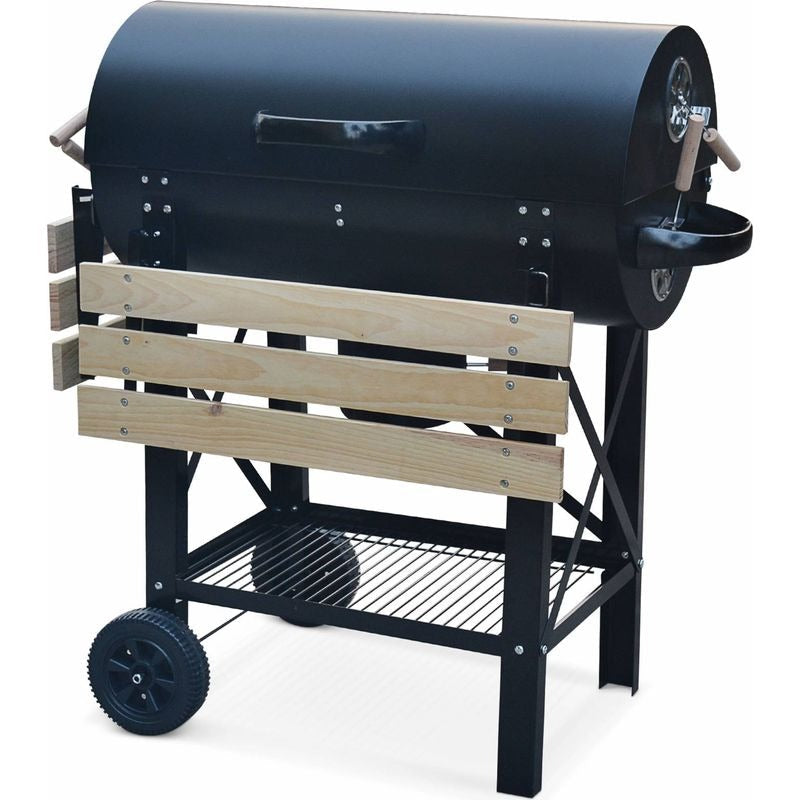 Barbecue Américain au Charbon de Bois REVO Malaga – Fumoir avec Thermomètre Intégré