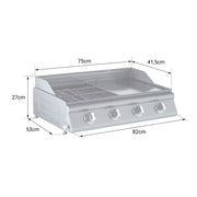 Barbecue gaz Mixte Tenerife - 4 Brûleurs 14 kW