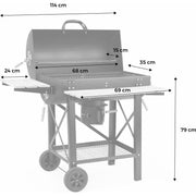 Barbecue Américain au Charbon de Bois REVO Malaga – Fumoir avec Thermomètre Intégré
