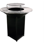 Brasero Barbecue REVO Bilbao en Acier 100 cm – Plaque de Cuisson Circulaire et Rangement à Bois Intégré