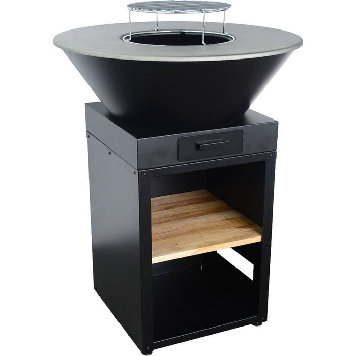 Brasero Plancha REVO Vigo Ø 81,5 cm – Grille de Cuisson et Rangement à Bûches Intégré