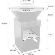 Brasero Plancha REVO Vigo Ø 81,5 cm – Grille de Cuisson et Rangement à Bûches Intégré