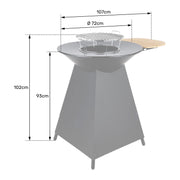 REVO Vulcan Cooking Fire Pit – Wood & Charcoal with Enamelled Cast Iron Plancha
